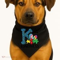 Autism Awareness K Is For Kindness Puzzle Piece Be Kind USA-Made Doggie Bandana thumb 1