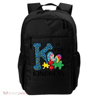 Autism Awareness K Is For Kindness Puzzle Piece Be Kind Backpack