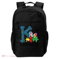 Autism Awareness K Is For Kindness Puzzle Piece Be Kind Backpack thumb 0