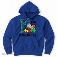 Autism Awareness K Is For Kindness Puzzle Piece Be Kind Hoodie thumb 0