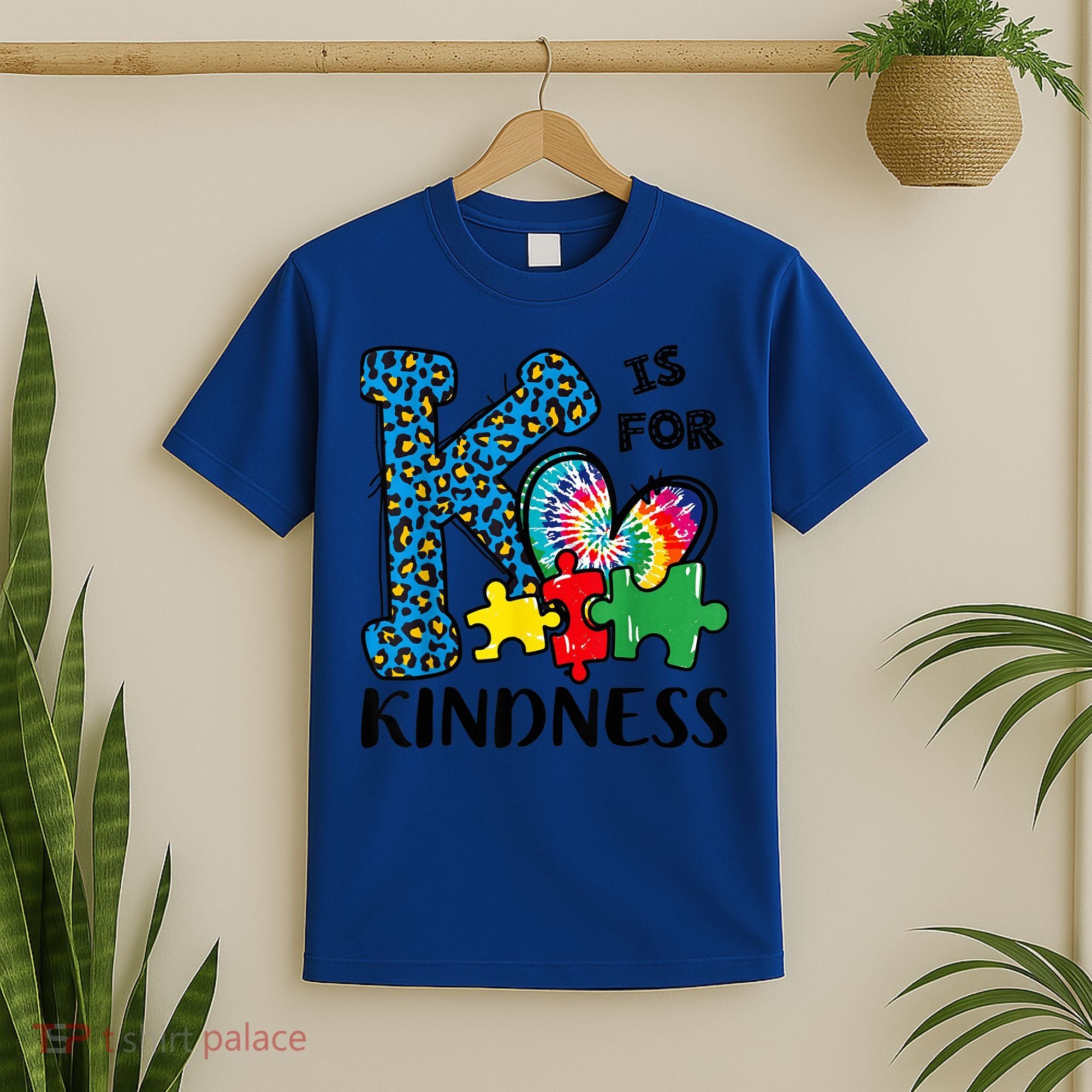 Autism Awareness K Is For Kindness Puzzle Piece Be Kind T-Shirt