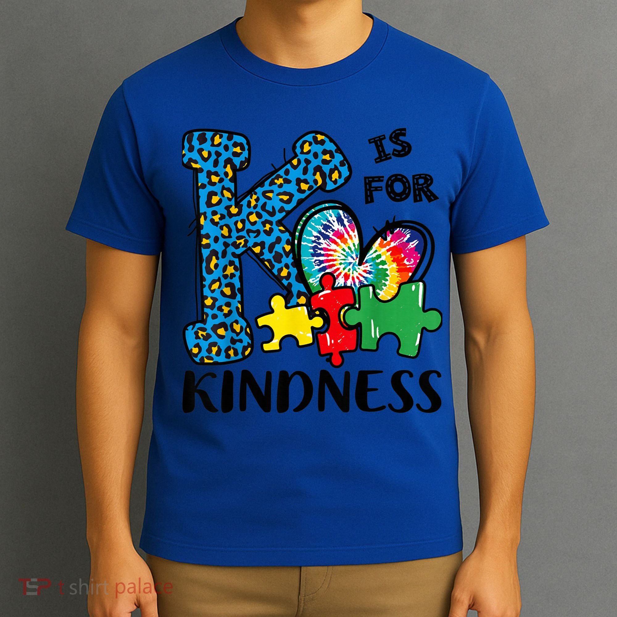 Autism Awareness K Is For Kindness Puzzle Piece Be Kind T-Shirt