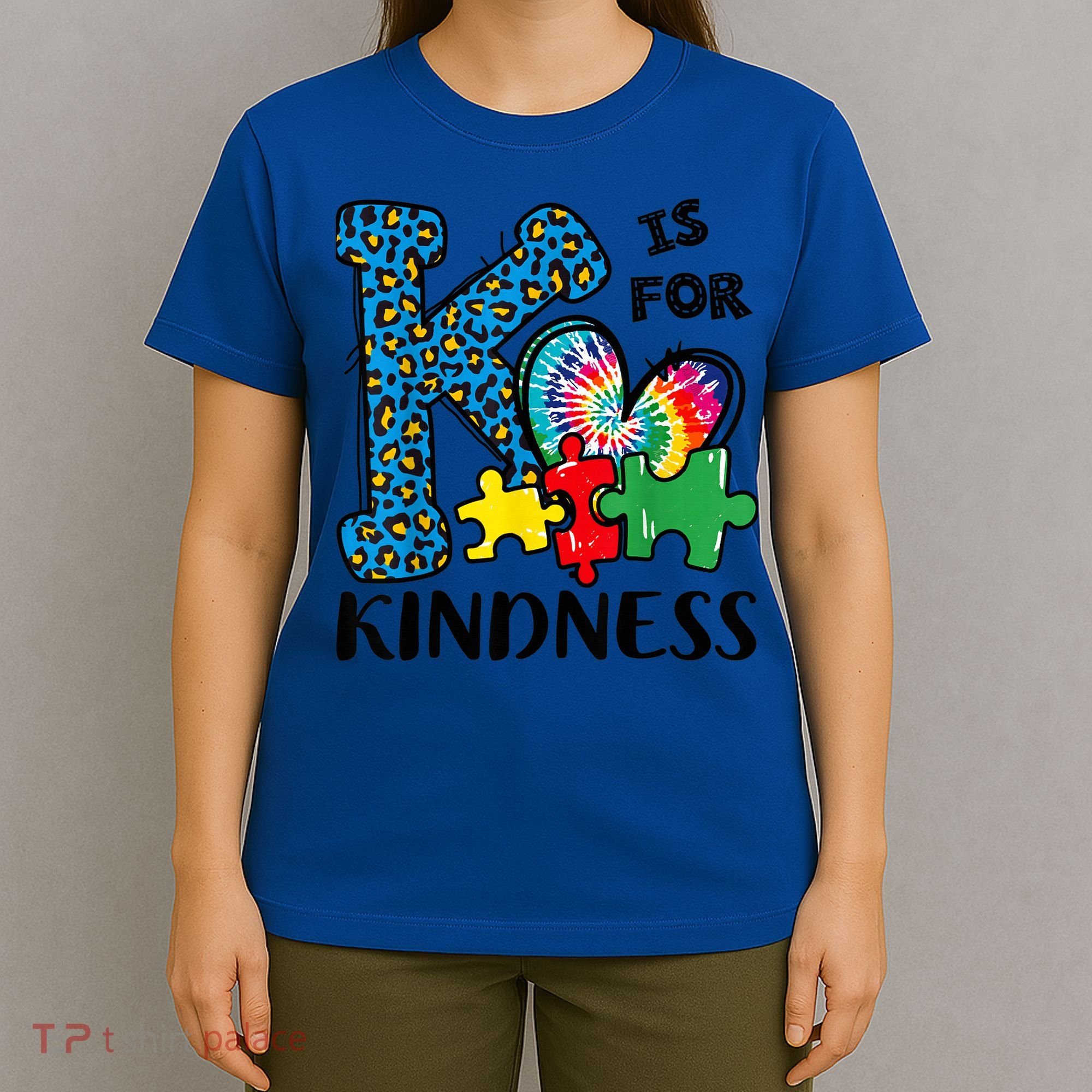 Autism Awareness K Is For Kindness Puzzle Piece Be Kind T-Shirt
