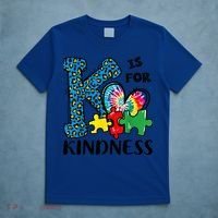 Autism Awareness K Is For Kindness Puzzle Piece Be Kind T-Shirt thumb 5