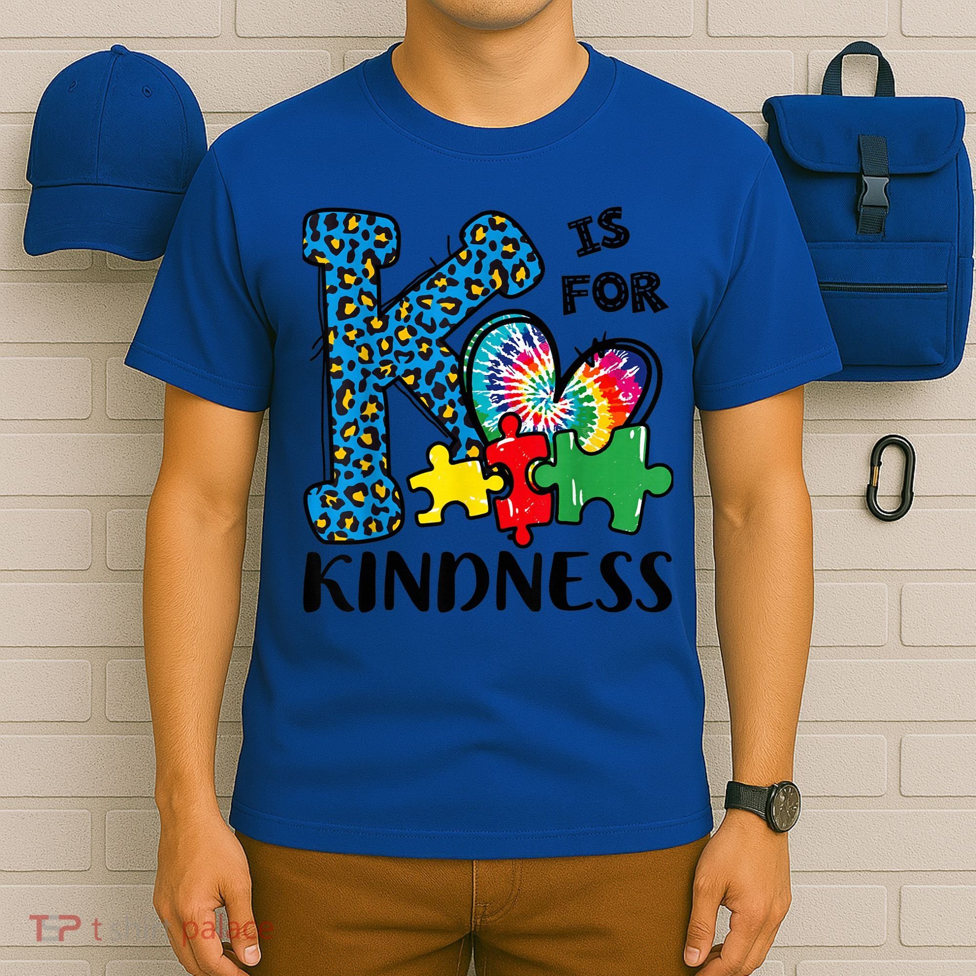 Autism Awareness K Is For Kindness Puzzle Piece Be Kind T-Shirt