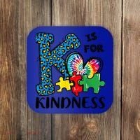 Autism Awareness K Is For Kindness Puzzle Piece Be Kind Coaster thumb 0