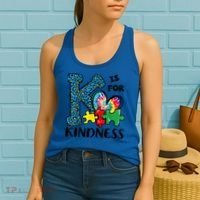 Autism Awareness K Is For Kindness Puzzle Piece Be Kind Women's Tank Top thumb 2