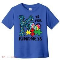 Autism Awareness K Is For Kindness Puzzle Piece Be Kind Toddler T-Shirt thumb 0
