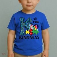 Autism Awareness K Is For Kindness Puzzle Piece Be Kind Toddler T-Shirt thumb 2