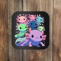 Axolotl Animals Kawaii Axolotls Coaster thumb 0