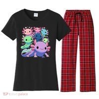 Axolotl Animals Kawaii Axolotls Women's Flannel Pajama Set thumb 0