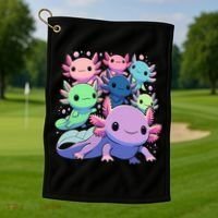 Axolotl Animals Kawaii Axolotls Golf Towel thumb 1