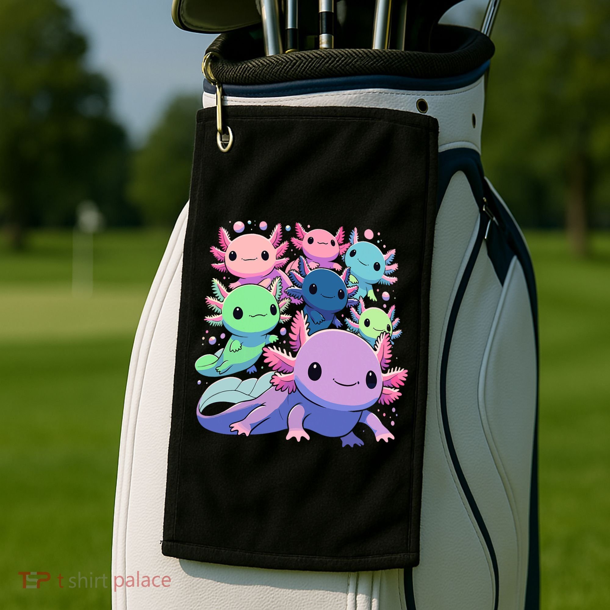 Axolotl Animals Kawaii Axolotls Golf Towel