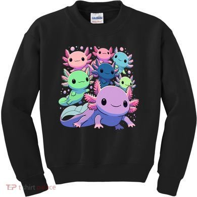 Axolotl Animals Kawaii Axolotls Kids Sweatshirt