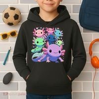 Axolotl Animals Kawaii Axolotls Kids Hoodie thumb 2