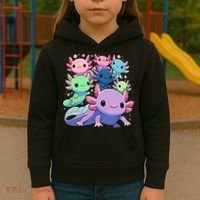Axolotl Animals Kawaii Axolotls Kids Hoodie thumb 3