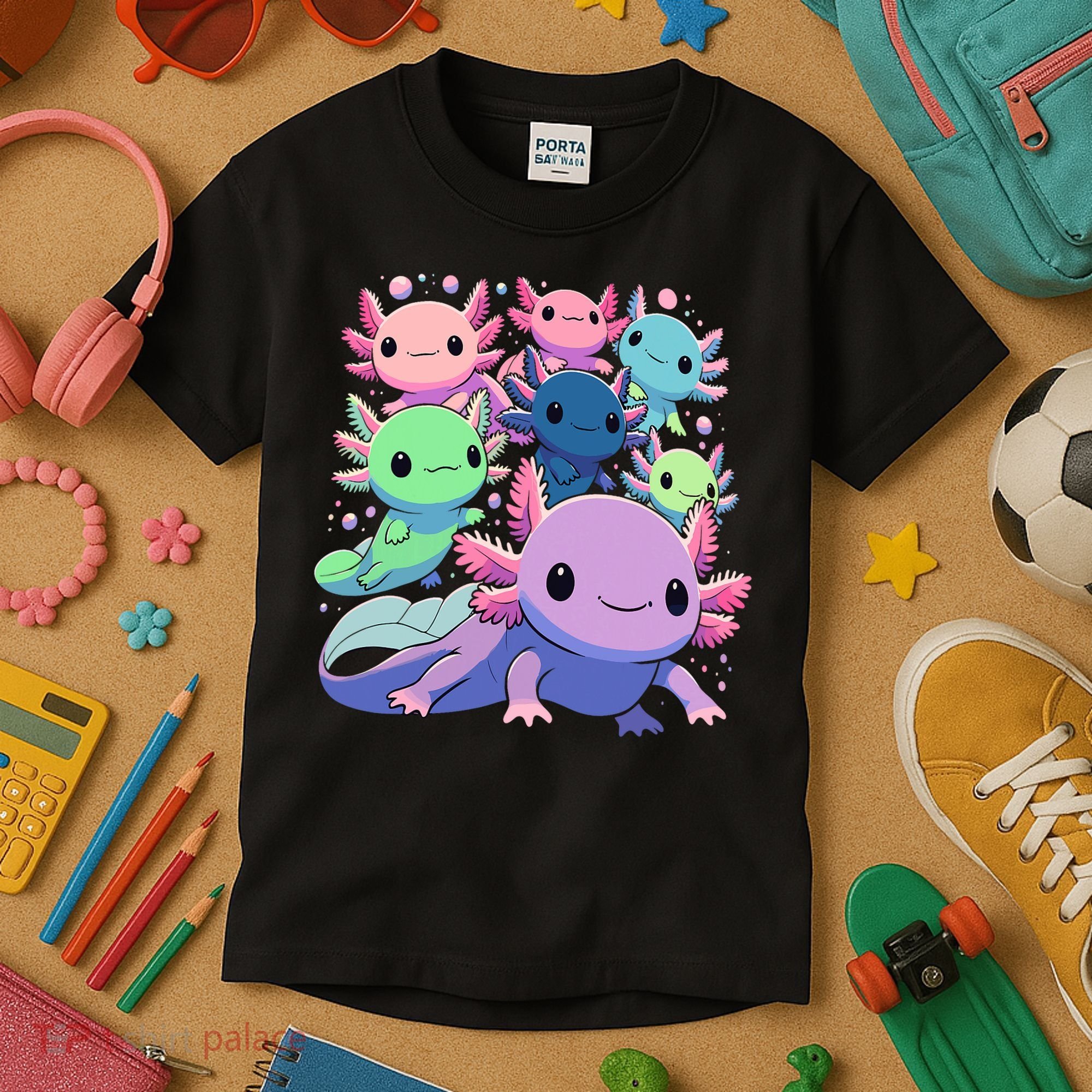 Axolotl Animals Kawaii Axolotls Kids T-Shirt