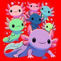 Axolotl Animals Kawaii Axolotls Santa Hat thumb 1