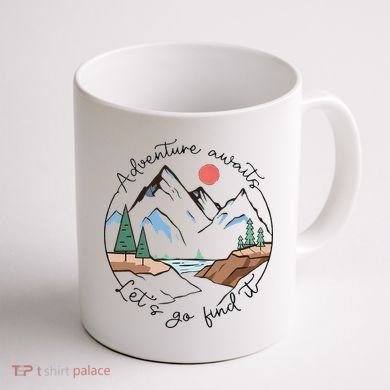 Adventure Awaits Let's Go Find It Adventure Awaits Coffee Mug back