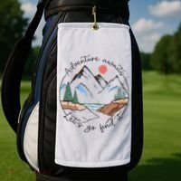 Adventure Awaits Let's Go Find It Adventure Awaits Golf Towel thumb 2