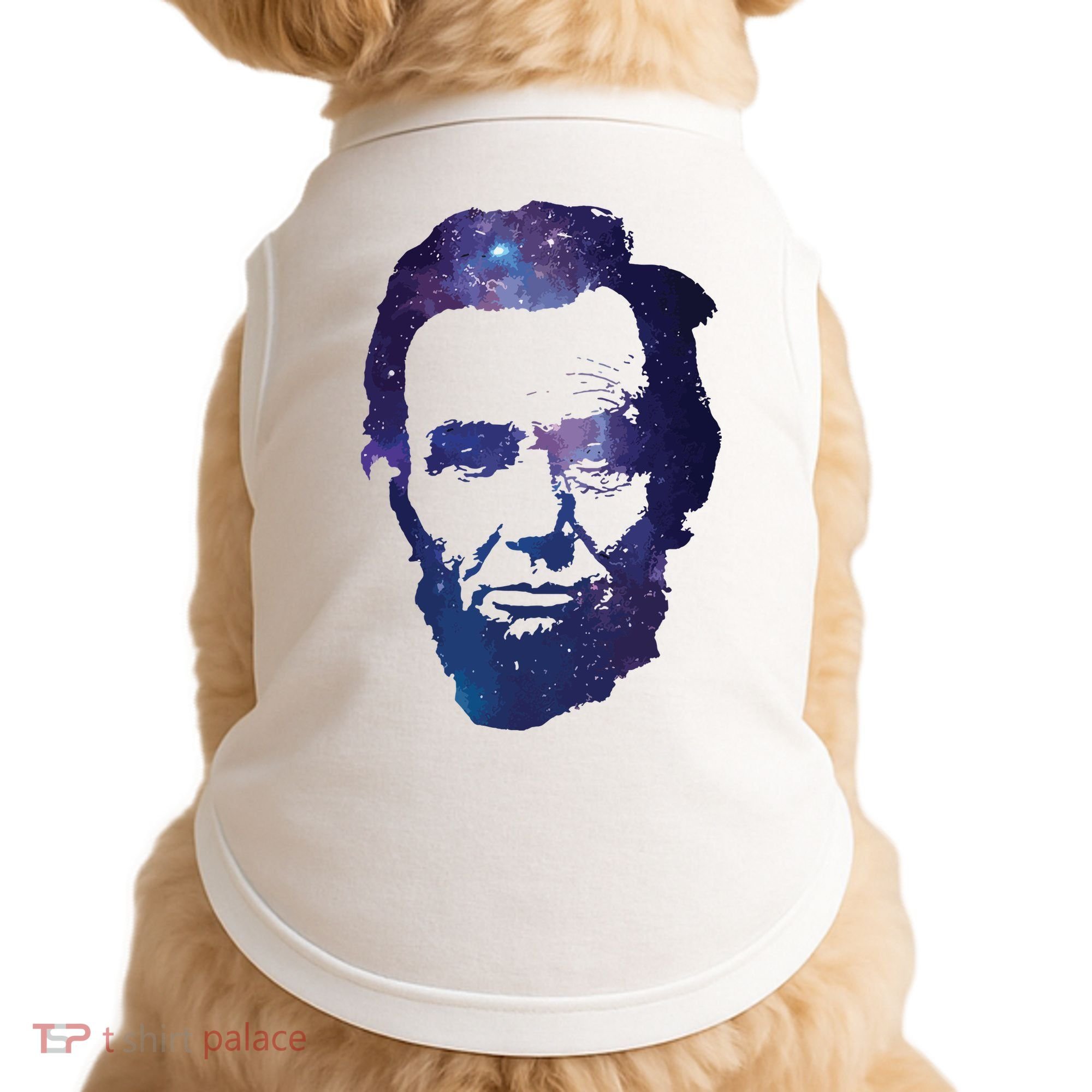 Abe Abraham Lincoln Galaxy Retro President 4th Of July Doggie Tank