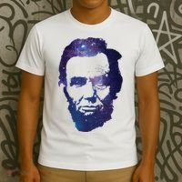 Abe Abraham Lincoln Galaxy Retro President 4th Of July T-Shirt thumb 3