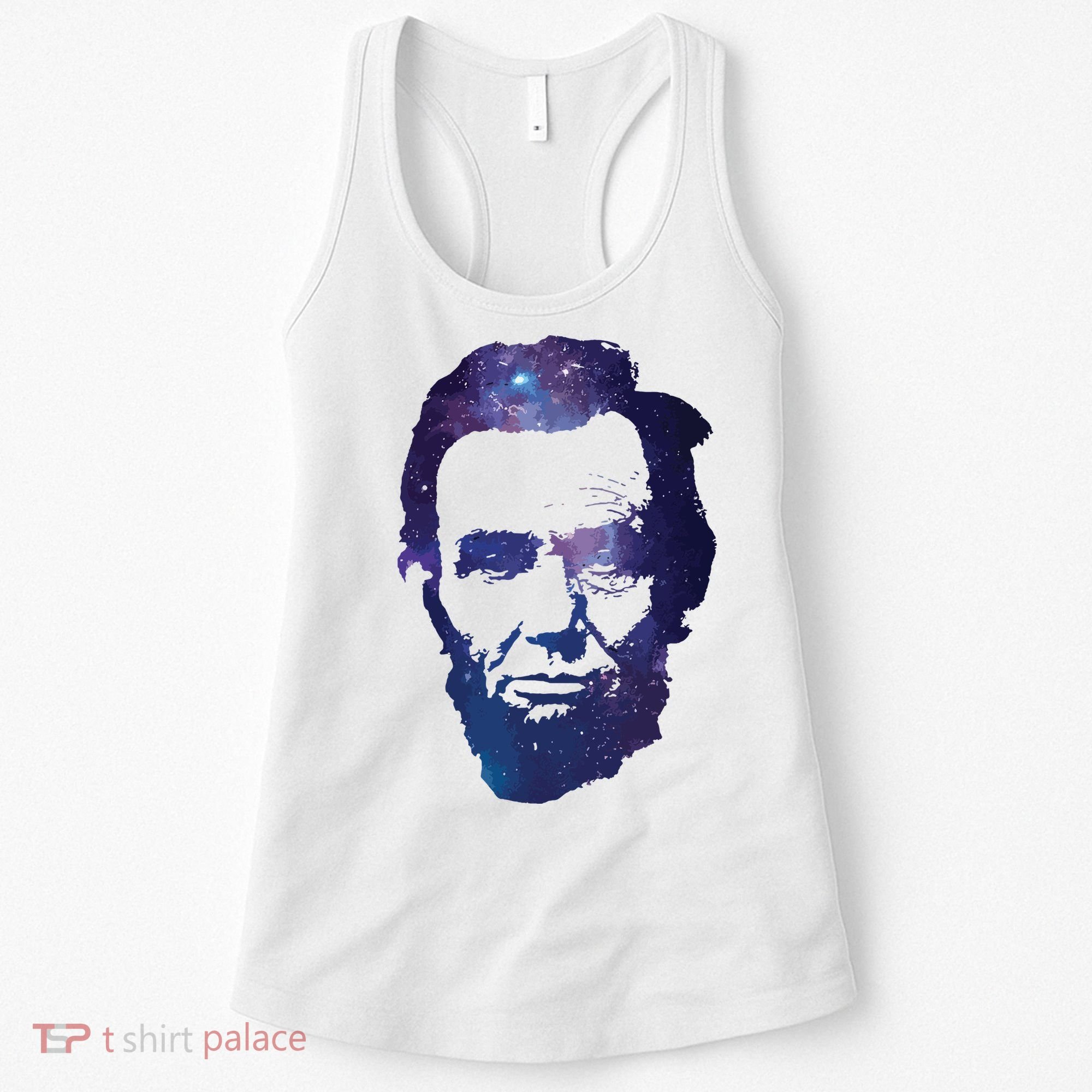 Abe Abraham Lincoln Galaxy Retro President 4th Of July Women's Tank Top