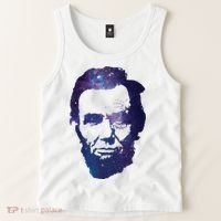 Abe Abraham Lincoln Galaxy Retro President 4th Of July Tank Top thumb 2