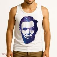 Abe Abraham Lincoln Galaxy Retro President 4th Of July Tank Top thumb 3