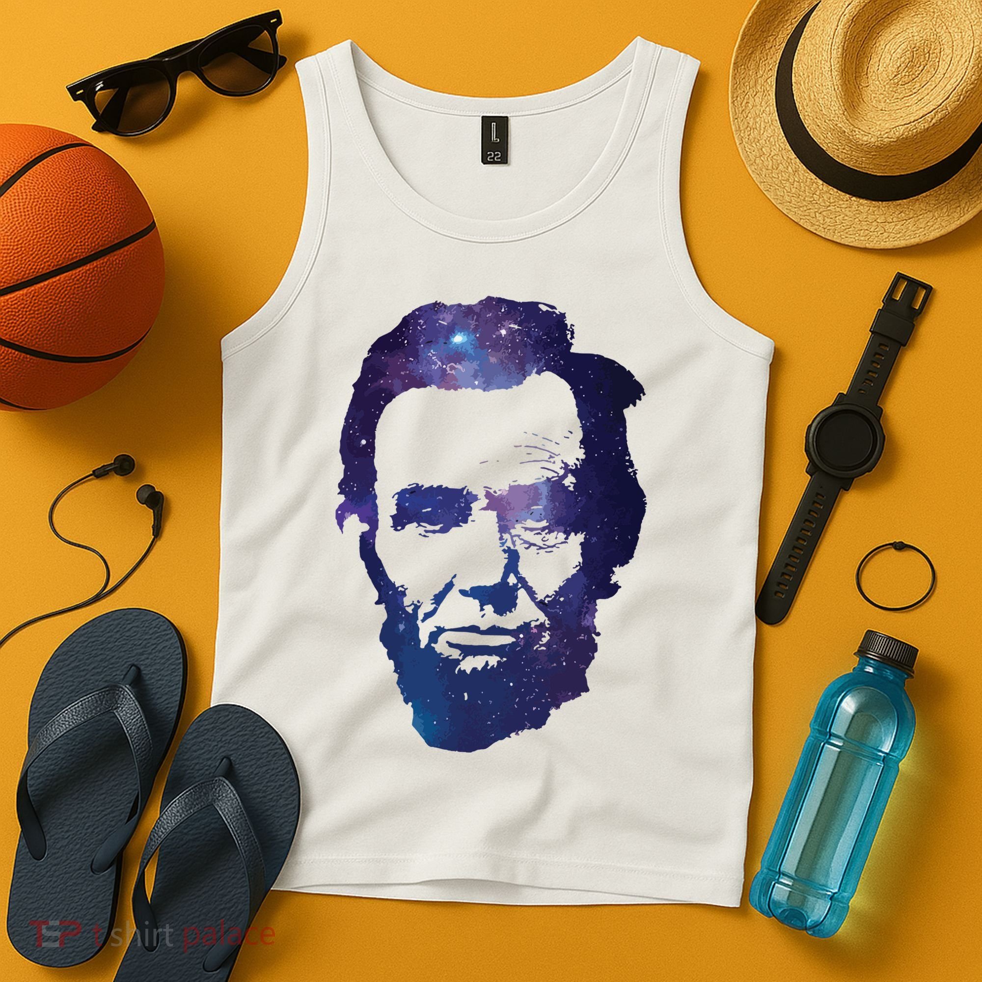 Abe Abraham Lincoln Galaxy Retro President 4th Of July Tank Top