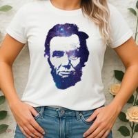 Abe Abraham Lincoln Galaxy Retro President 4th Of July Women's T-Shirt thumb 2