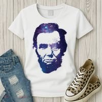 Abe Abraham Lincoln Galaxy Retro President 4th Of July Women's T-Shirt thumb 3