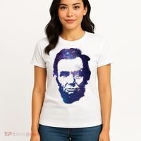 Abe Abraham Lincoln Galaxy Retro President 4th Of July Women's T-Shirt thumb 4