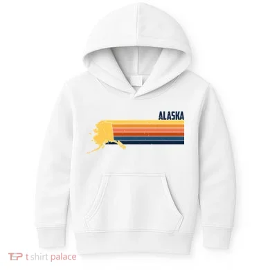 Retro Vintage Alaska Kids Hoodie