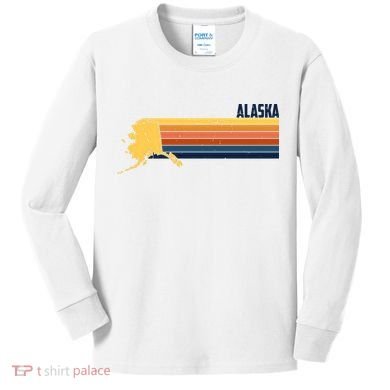 Retro Vintage Alaska Kids Long Sleeve Shirt