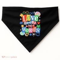 Autism Awareness Love Needs No Word USA-Made Doggie Bandana thumb 0