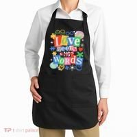 Autism Awareness Love Needs No Word Apron thumb 2