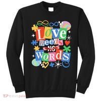 Autism Awareness Love Needs No Word Sweatshirt thumb 0