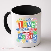 Autism Awareness Love Needs No Word Coffee Mug thumb 0