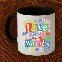 Autism Awareness Love Needs No Word Coffee Mug thumb 2