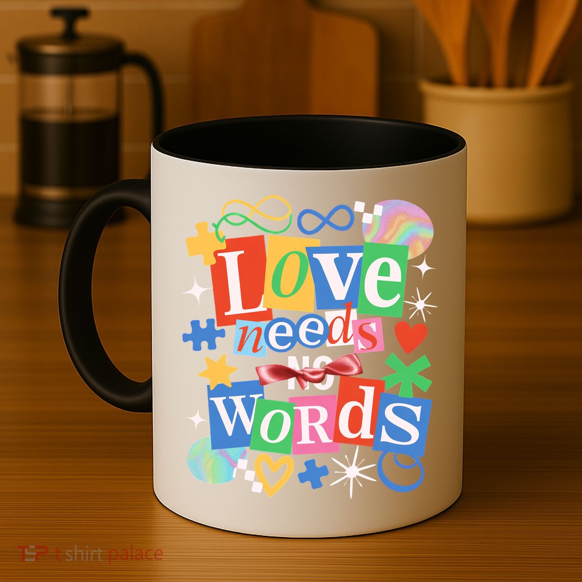 Autism Awareness Love Needs No Word Coffee Mug