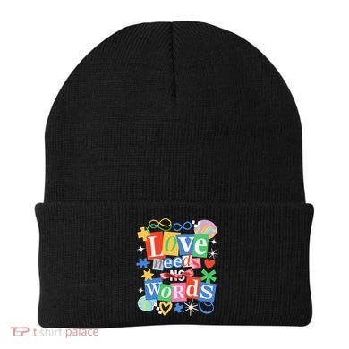 Autism Awareness Love Needs No Word Beanie