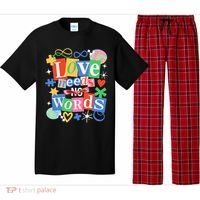 Autism Awareness Love Needs No Word Pajama Set thumb 0