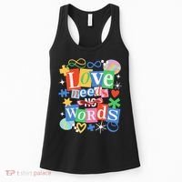 Autism Awareness Love Needs No Word Women's Tank Top thumb 0