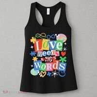 Autism Awareness Love Needs No Word Women's Tank Top thumb 3