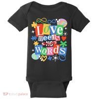 Autism Awareness Love Needs No Word Baby Bodysuit thumb 0