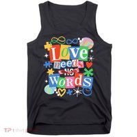 Autism Awareness Love Needs No Word Tank Top thumb 0
