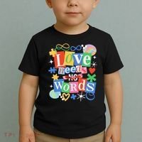 Autism Awareness Love Needs No Word Toddler T-Shirt thumb 2