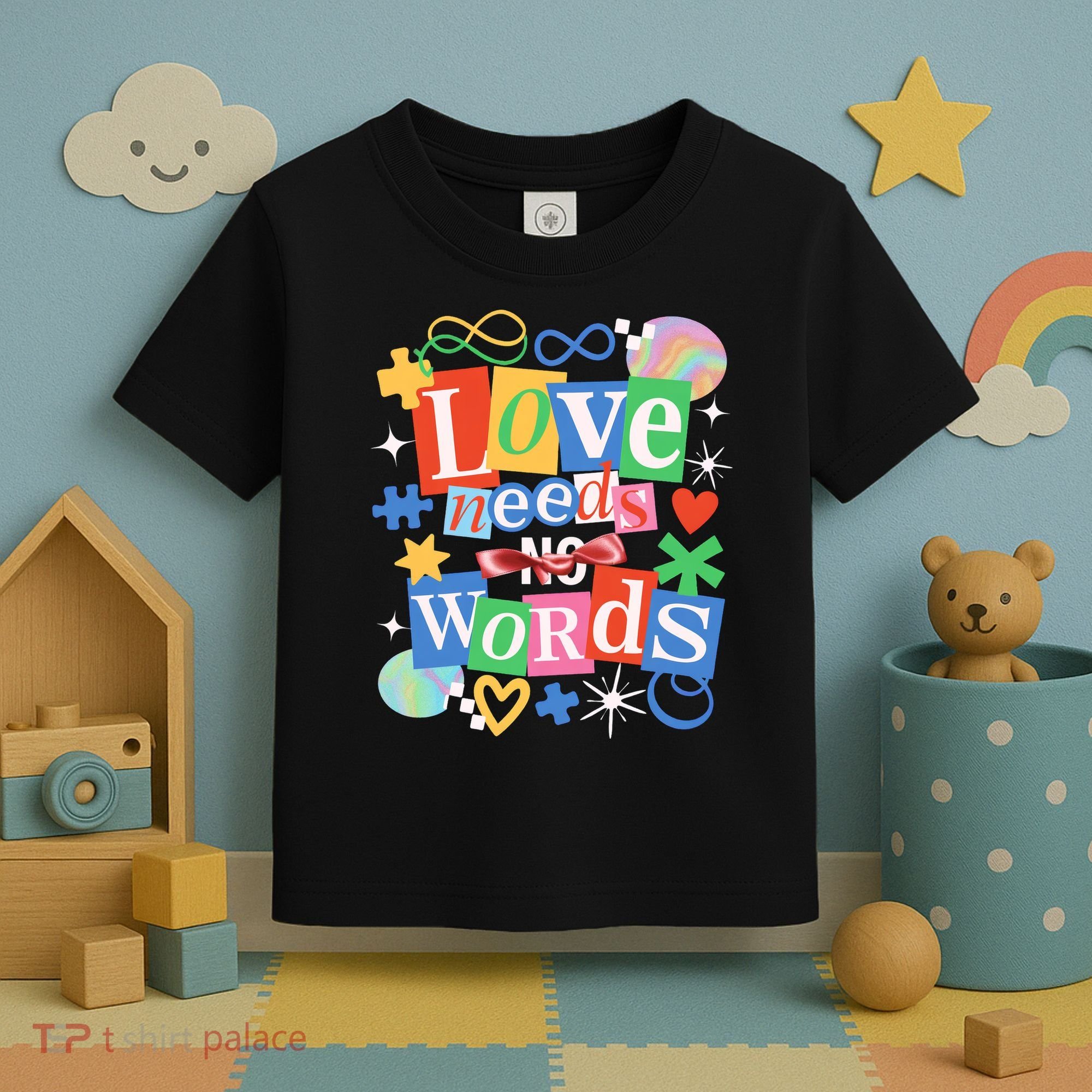 Autism Awareness Love Needs No Word Toddler T-Shirt
