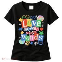 Autism Awareness Love Needs No Word Women's T-Shirt thumb 0